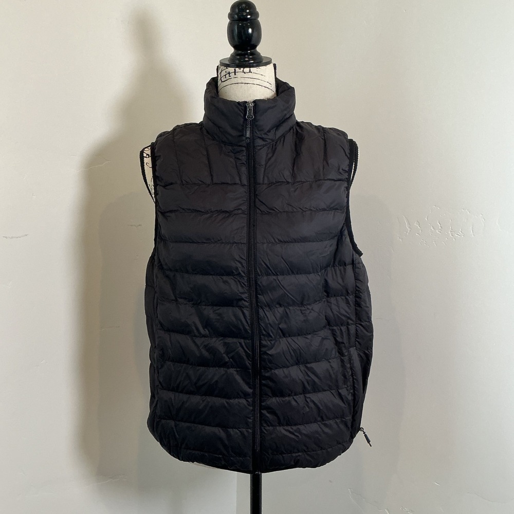 Hawke & Co Sport Puffer Vest Black Quilted Full Zip Performance Small Sleeveless
